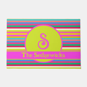 Fun Moderne, helle Streifen Multicolor Maximalist Fußmatte