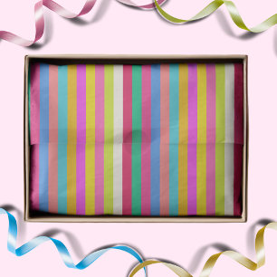 Fun Moderne, helle Streifen Multicolor Maximalist Seidenpapier