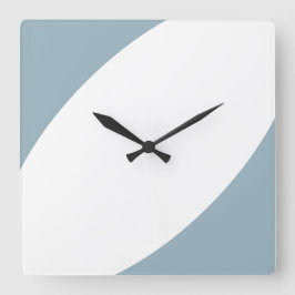 Fun Moderne, helle, weiße Schieferblau Abstrakte K Quadratische Wanduhr