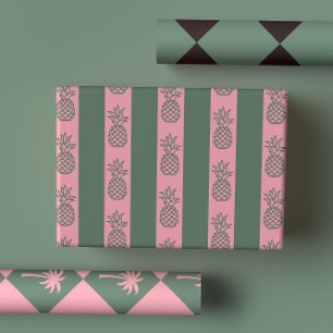 Fun Moderne Preppy tropical Pink & Green Palm Geschenkpapier Set