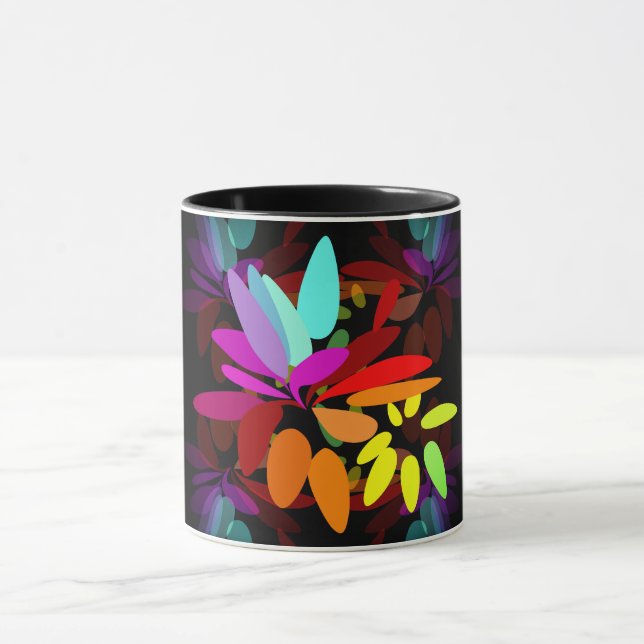 Fun Moderne Psychedelic Style Rainbow Colors Tasse (Zentrum)