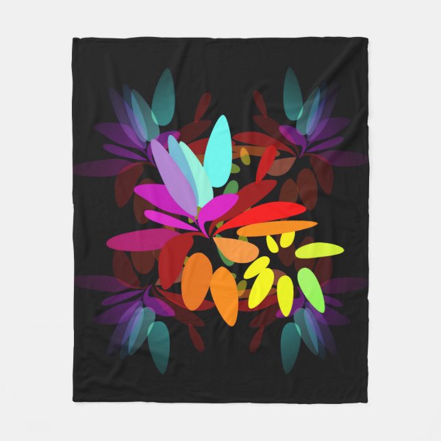 Fun Moderne Psychedelic Style Regenbogen Printwerb Fleecedecke (Vorderseite)