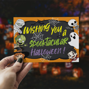 Fun Moderne Spooktacular Cartoon Halloween Postkar Postkarte