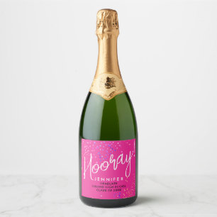 Fun Moderner Typo Girly Hot Pink Confetti Grad Par