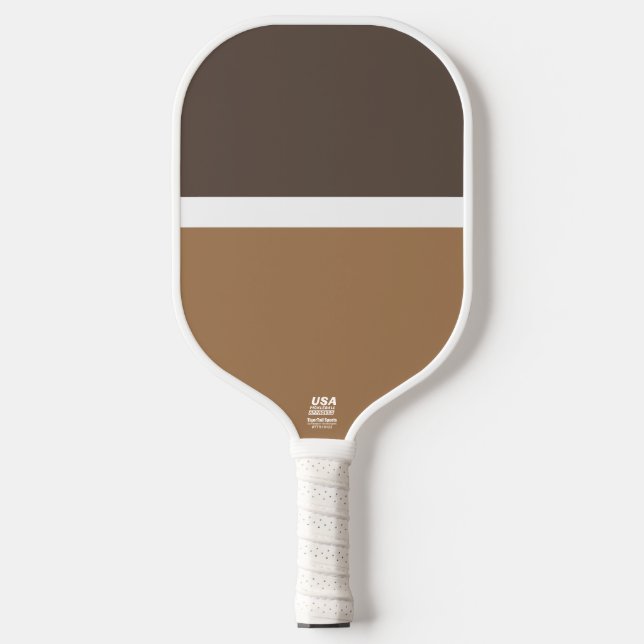 Fun Moderner zweiteiliger brauner Farbblock Pickleball Schläger (Vorderseite)