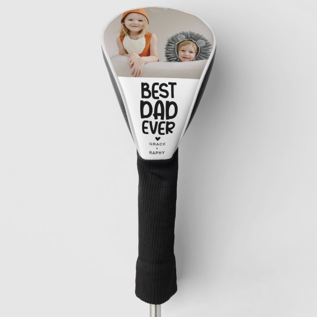 Fun Modernes 'BEST VATER EVER' Foto Golf Headcover (Vorderseite)