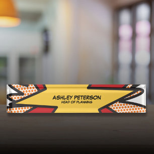 Fun Modernes Cooles Comic Personalisiert buchen Namensplakette