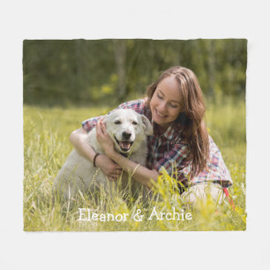Fun Modernes Foto Personalisiert Monogramm Name Fleecedecke