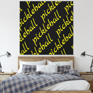 Fun Modernes Gelbes Schwarz Leinwanddruck