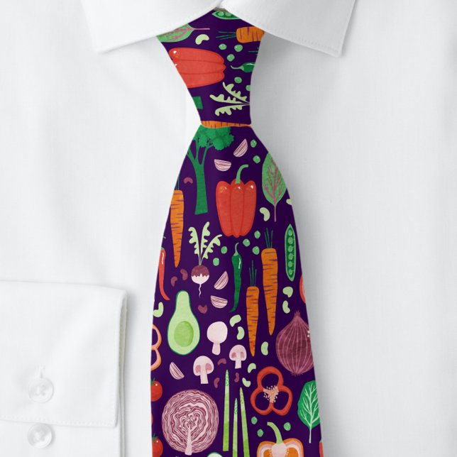 Fun Modernes Pflanzenmuster Krawatte (Fun vegetable food pattern neck tie)