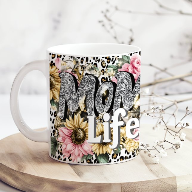 Fun Mom Life Floral Animal Print Coffee Mug Kaffeetasse (Von Creator hochgeladen)