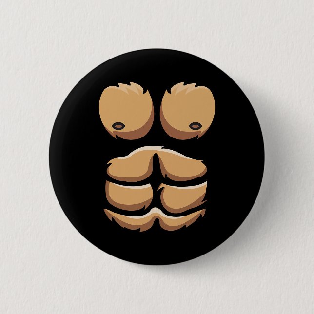 Fun Monkey Gorilla Brust Kostüm Halloween Button (Vorderseite)