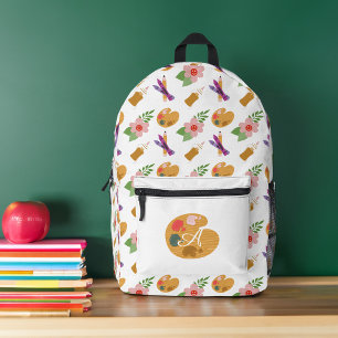 Fun Monogram Artist Art Pattern School Bedruckter Rucksack
