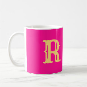 Fun Monogram Hot Pink Kaffeetasse