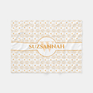 Fun Monogram Name Hand Drawing Sun Fleecedecke
