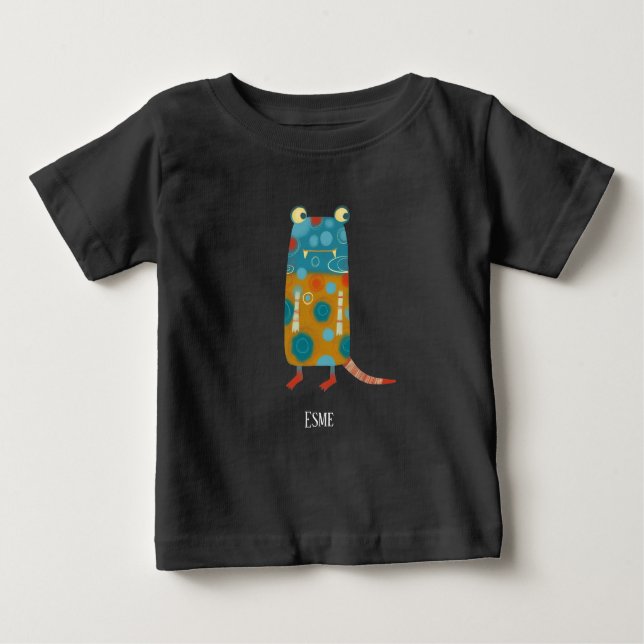 Fun Monsters Personalisiert Baby T-shirt (Vorderseite)