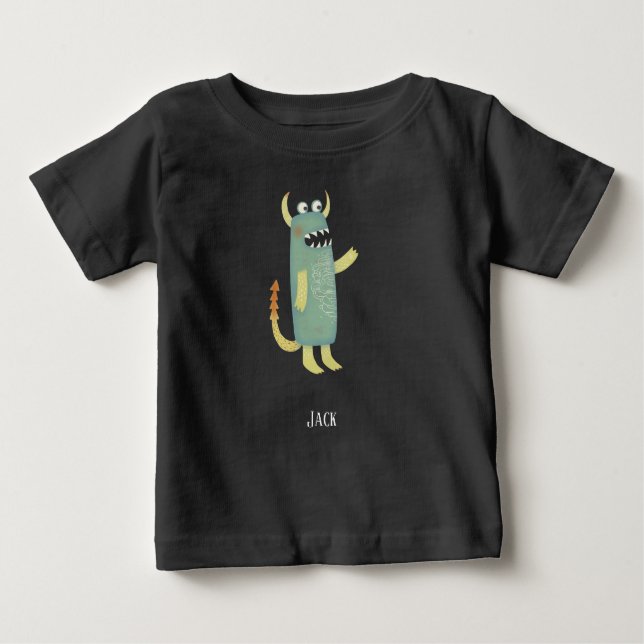 Fun Monsters Personalisiert Baby T-shirt (Vorderseite)