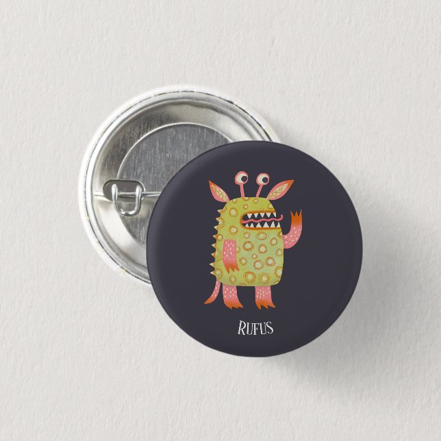 Fun Monsters Personalisiert Button (Vorne & Hinten)