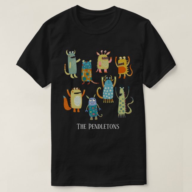 Fun Monsters Personalisiert T-Shirt (Design vorne)
