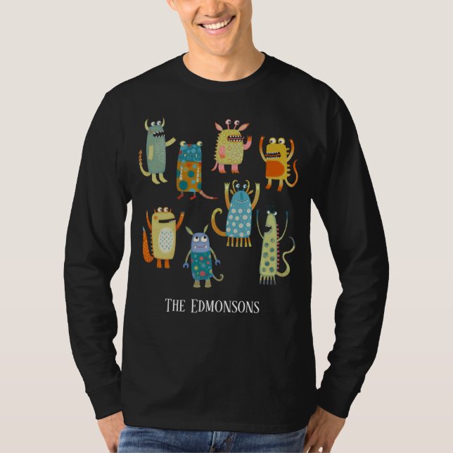 Fun Monsters Personalisiert T-Shirt (Vorderseite)