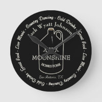 Fun Moonshine Honky-Tonk Bar Wall Clock