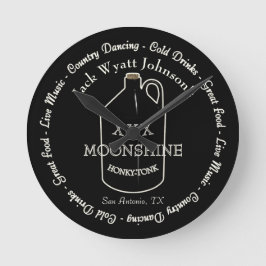 Fun Moonshine Honky-Tonk Bar Wall Clock Runde Wanduhr