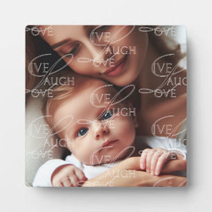 Fun Motivierend Live, Laugh & Liebe Pattern Foto Fotoplatte