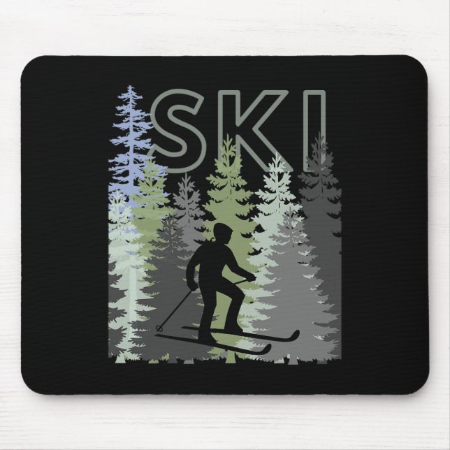 Fun Mountain Adventure Ski Squad Winter Sport Ski Mousepad (Vorne)