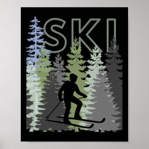 Fun Mountain Adventure Ski Squad Winter Sport Ski Poster