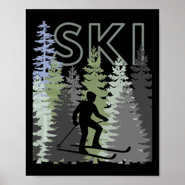 Fun Mountain Adventure Ski Squad Winter Sport Ski Poster (Vorne)
