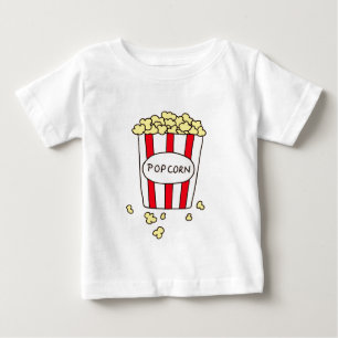 Fun Movie Theater Popcorn in Red White Ecket Baby T-shirt