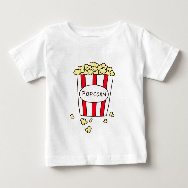 Fun Movie Theater Popcorn in Red White Ecket Baby T-shirt (Vorderseite)