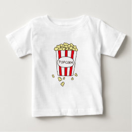 Fun Movie Theater Popcorn in Red White Ecket Baby T-shirt