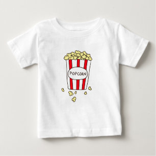 Fun Movie Theater Popcorn in Red White Ecket Baby T-shirt