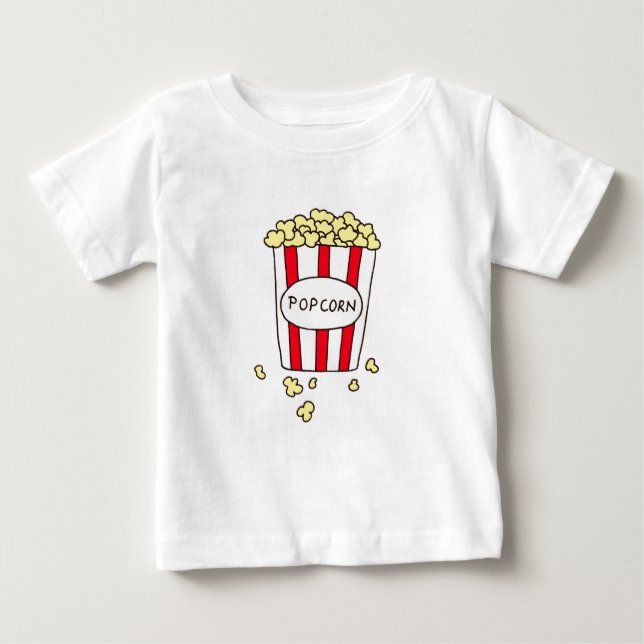 Fun Movie Theater Popcorn in Red White Ecket Baby T-shirt (Vorderseite)