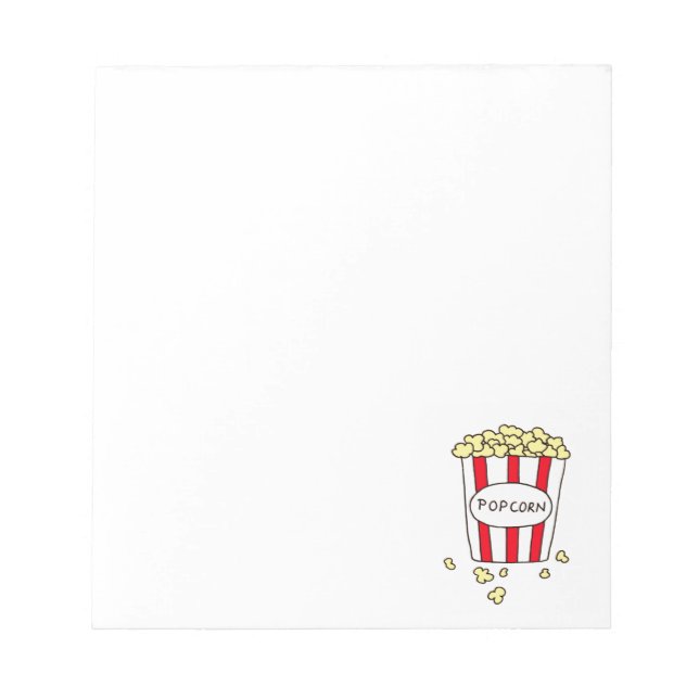Fun Movie Theater Popcorn in Red White Ecket Notizblock (Vorderseite)