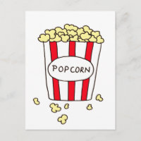Fun Movie Theater Popcorn in Red White Ecket
