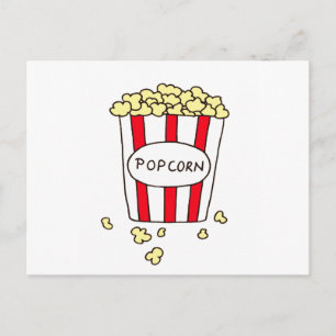 Fun Movie Theater Popcorn in Red White Ecket Postkarte