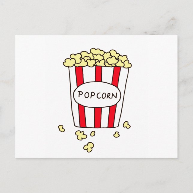 Fun Movie Theater Popcorn in Red White Ecket Postkarte (Vorderseite)