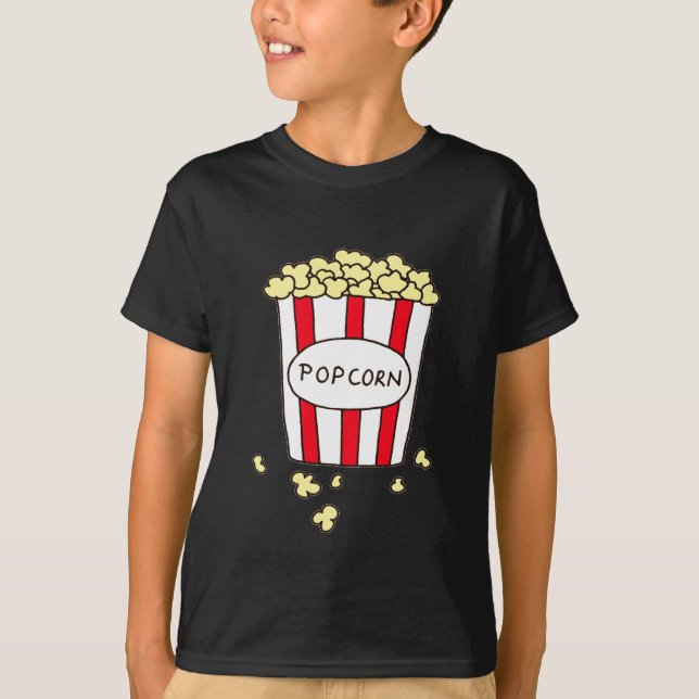 Fun Movie Theater Popcorn in Red White Ecket T-Shirt (Vorderseite)