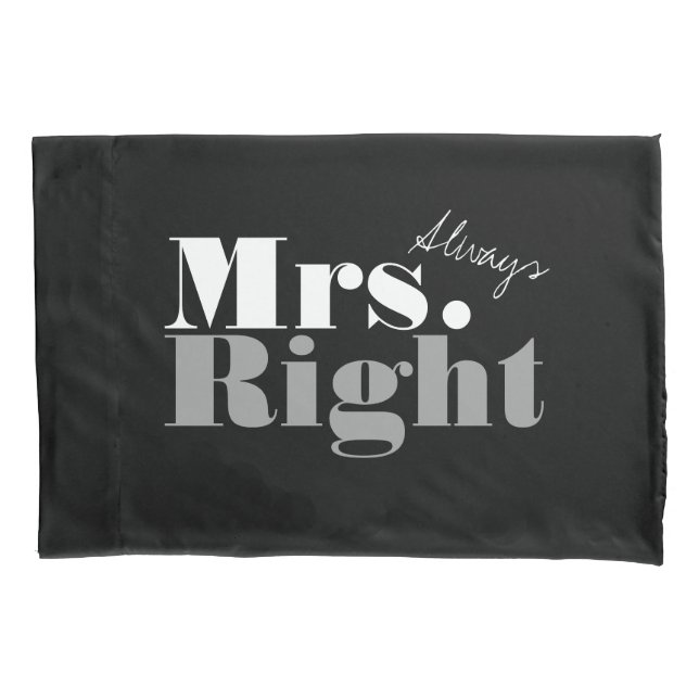 Fun Mr. und mrs immer richtig Pillowcase für Paare Kissenbezug (Vorderseite)