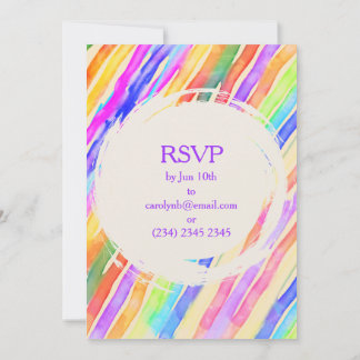 Fun Multi-colored Striped 18th Birthday Party Einladung