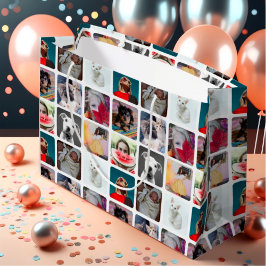 Fun Multi Foto Instagram Muster Große Geschenktüte