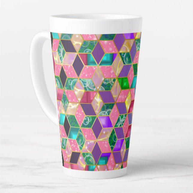 Fun Multi-Mixed Diamond-Shaped Hexagon 2 Milchtasse (Linke Ecke)