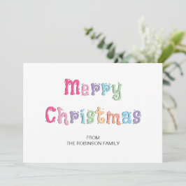 Fun Multicolor Frohe Weihnachtskarte Feiertagskarte
