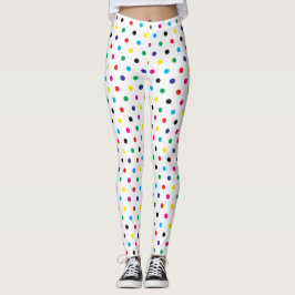 Fun Multicolor Polka Dot Pattern Leggings