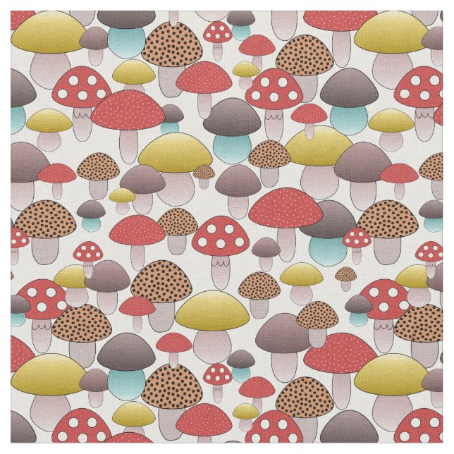 Fun Mushroom Pattern Stoff (Nahaufnahme)