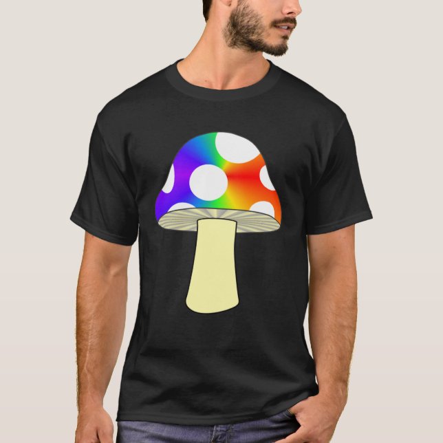 FUN MUSHROOM TEE NATURE COLORFUL MUSHROOM RAINBOW  (Vorderseite)