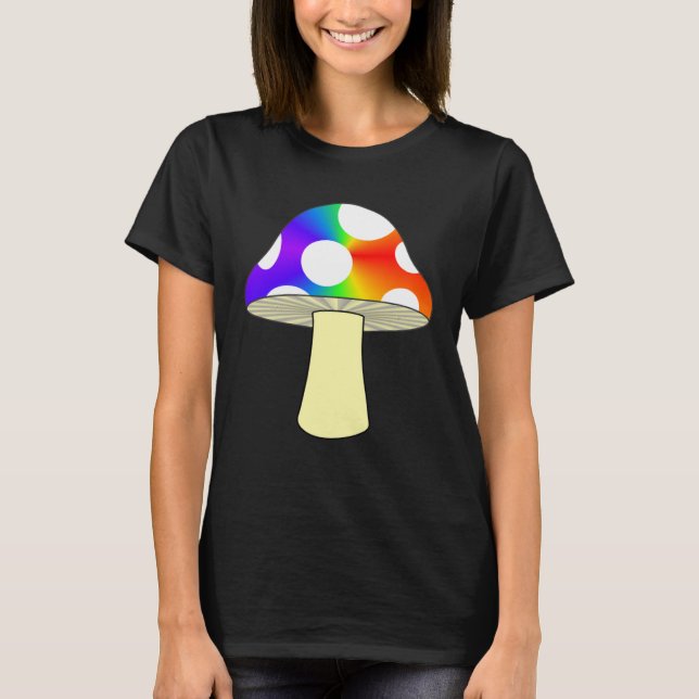FUN MUSHROOM TEE NATURE COLORFUL MUSHROOM RAINBOW  (Vorderseite)