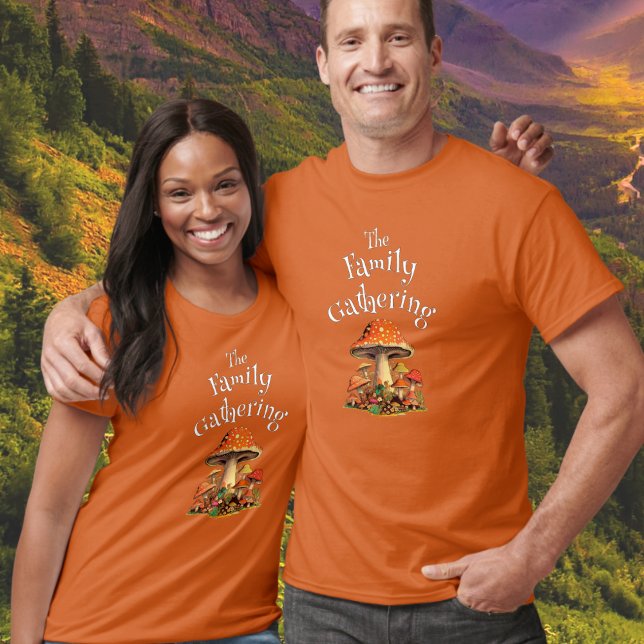 Fun Mushrooms Personalizable Family Wiedersehen Re T-Shirt (Von Creator hochgeladen)